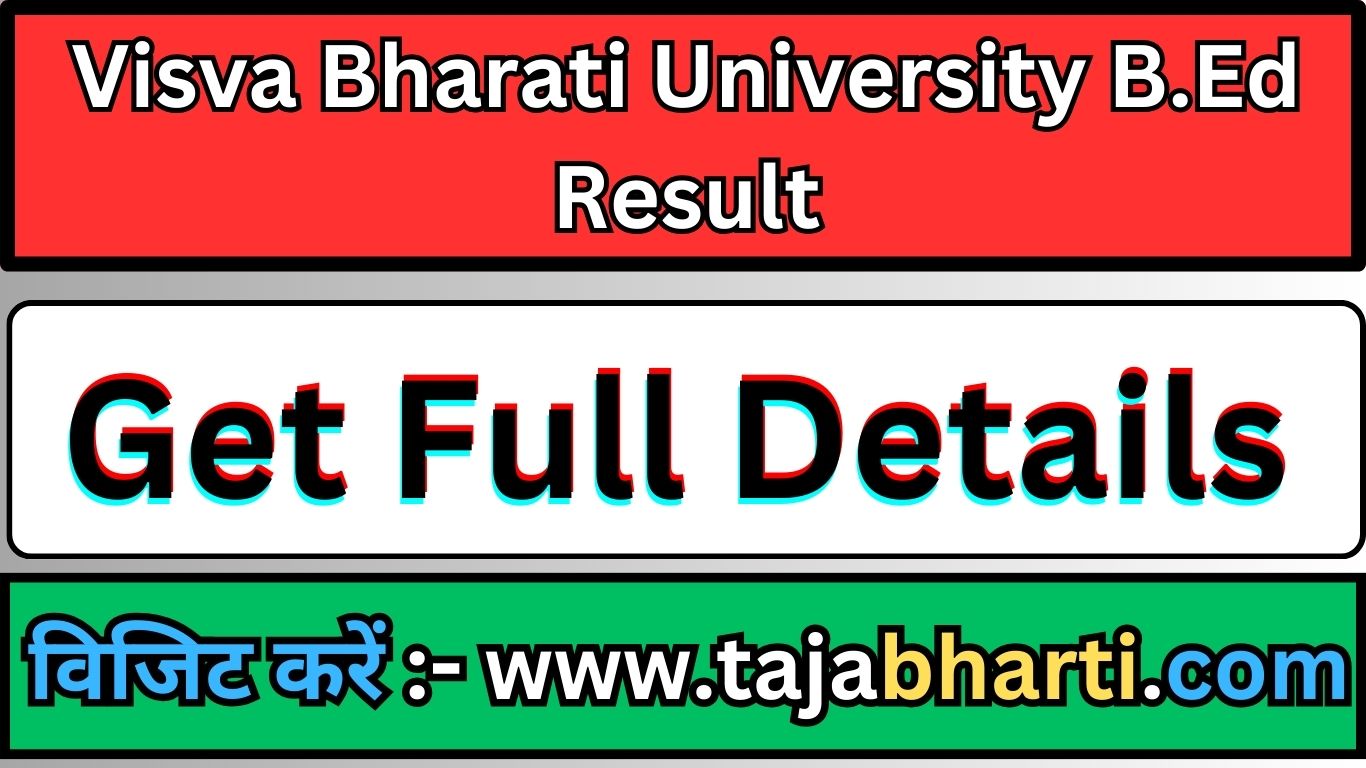 Visva Bharati University B.Ed Result 2024 1st 2nd 3rd 4th Semester/ Year